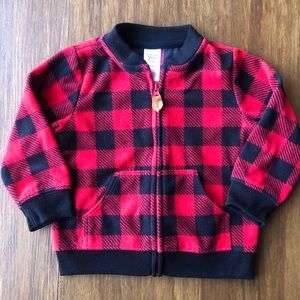 Carters Just One You Baby Boy Zip Jacket 12 M Red Black Buffalo Paid Lumber